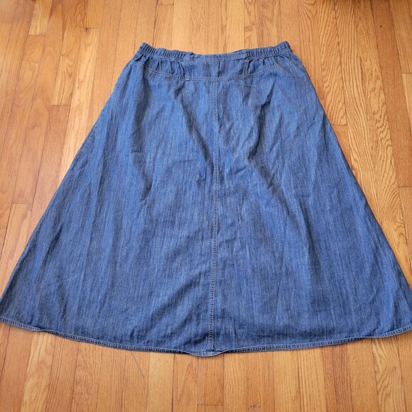 Kim Rogers 18W Blue Jean Skirt Pockets Belt Loops Yellowstone - Picture 3 of 4